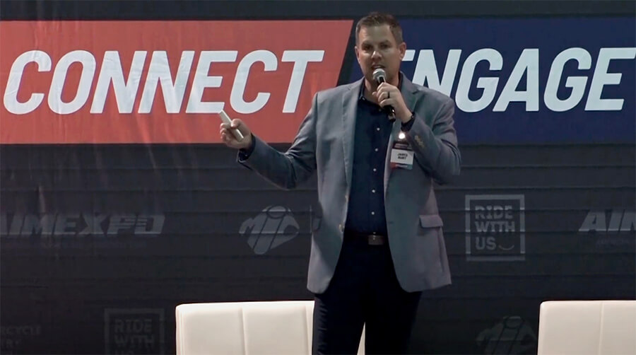 Jared Burt speaking at AIMExpo