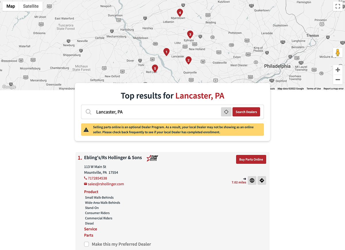 Exmark Shop Local dealer locator 