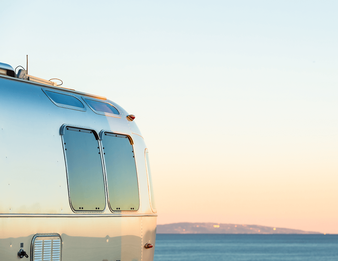 Back of an Airstream camper 